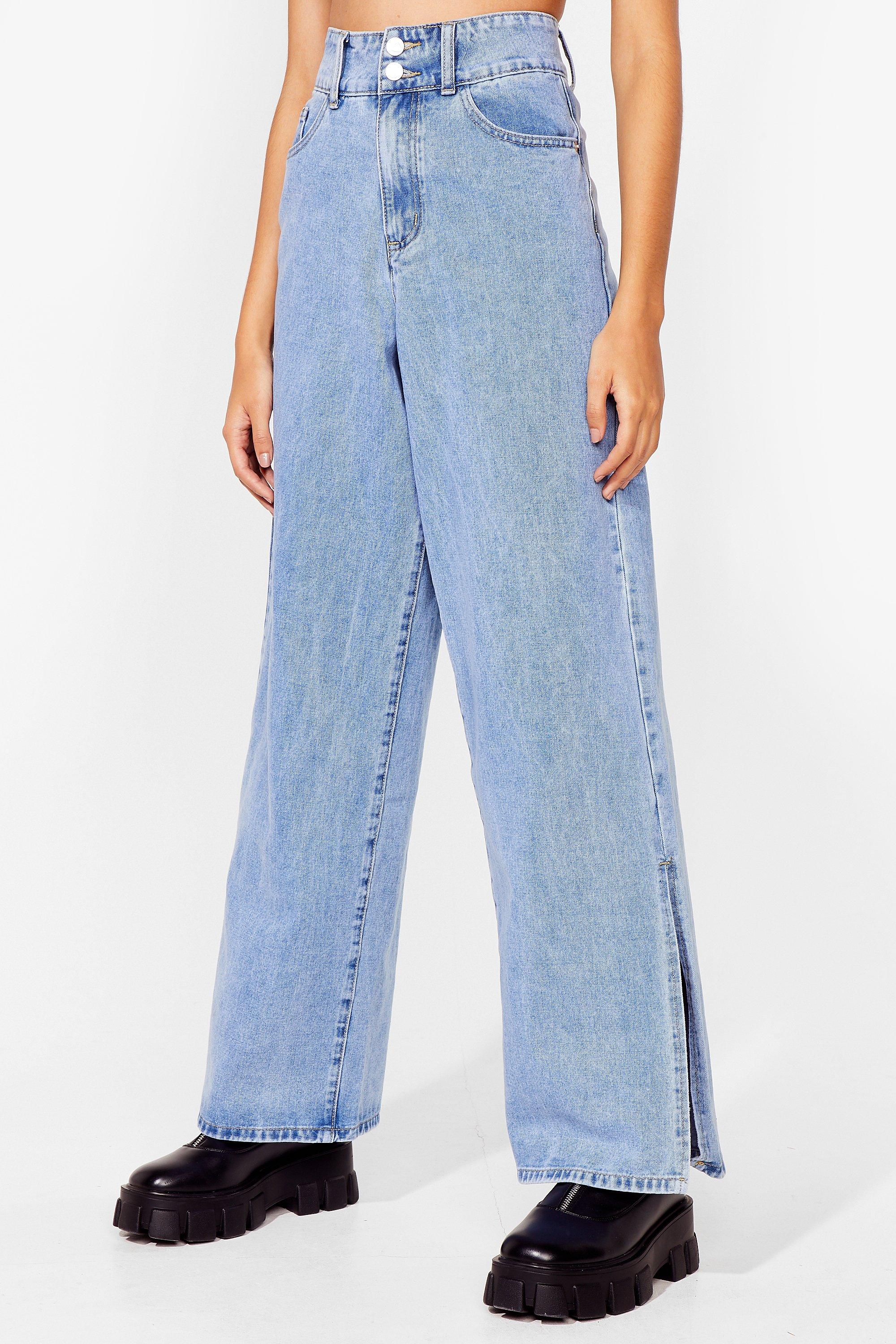 Jean large fendu sur les cotes Nasty Gal